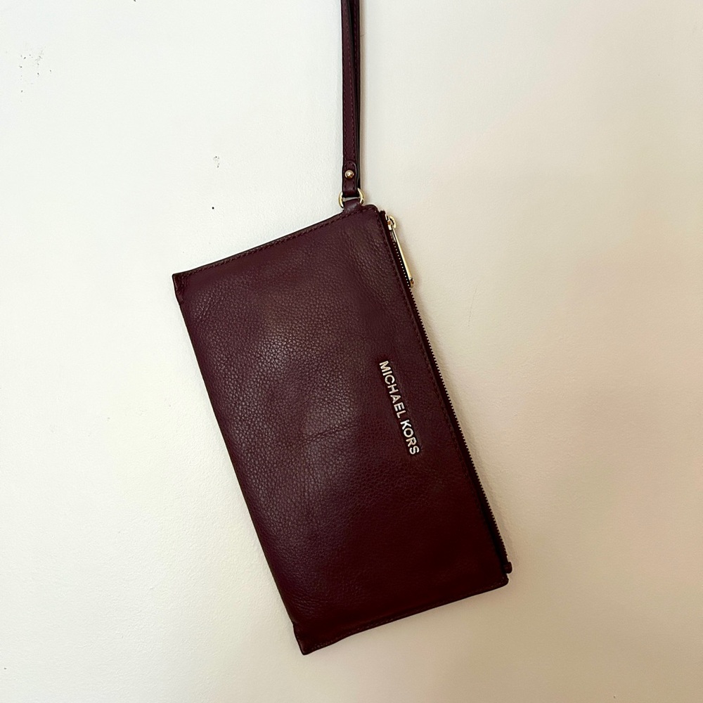 Michael Kors Burgundy wristlet